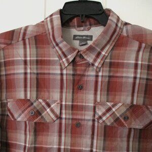 Eddie Bauer Mens S/S Brick Cotton/Poly Casual Shirt NWOT - Size XL